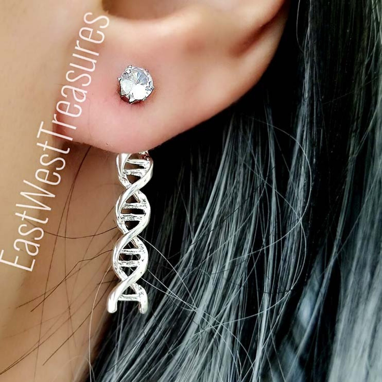 Chemistry Earrings, DNA Helix Molecule Earrings, Biology Earrings ...