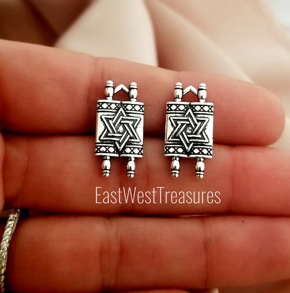 Pewter Torah Cufflinks Pewter Torah Cufflinks