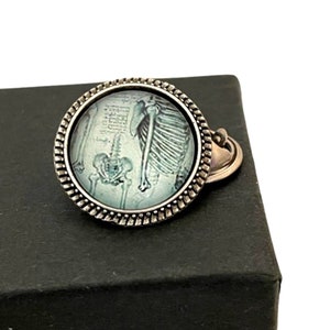 Human Anatomy Spine lapel Tie Pin Brooch and cufflinks, Suit tie Necktie accessory gift for Men Him