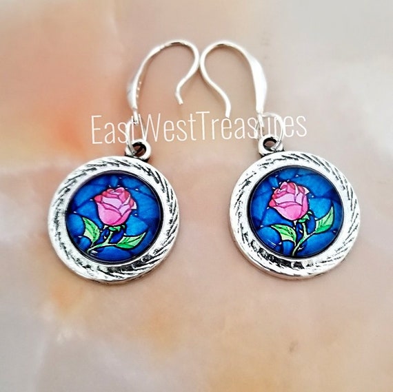 Disney Beauty & The Beast Enchanted Rose Drop Earrings Disney Beauty & The Beast Enchanted Rose Drop Earrings