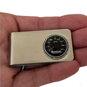 Car speedometer Odometer money clip-Metal wallet Credit card organizer gifts for men women him her