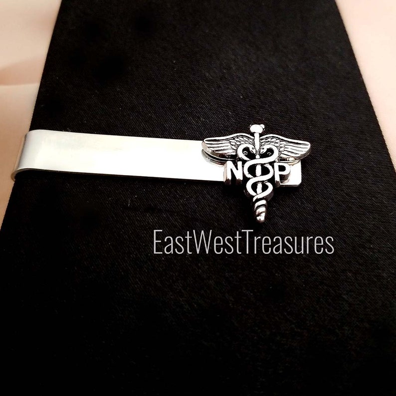Steel NP Nurse Practitioner tie clips bar Nurse Practitioner Christmas Graduation NP Gift for men him suit tie accessories