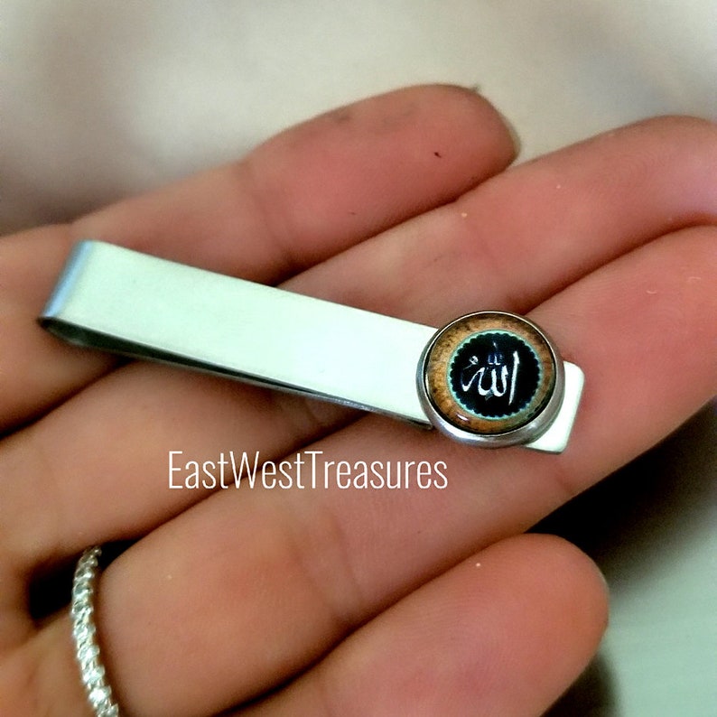 Allah Arabic Muslim Tie Clip Bar-Islamic Arabic Muslim Jewelry gifts for men-Muslim Arabic wedding gift for groom groomsmen Husband