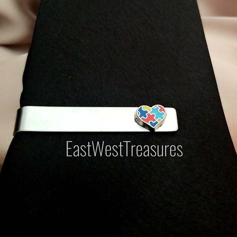 Different not loss Autism suit tie necktie Gift for men-Father/'s day gift for men Autism awareness tie clips bar tack
