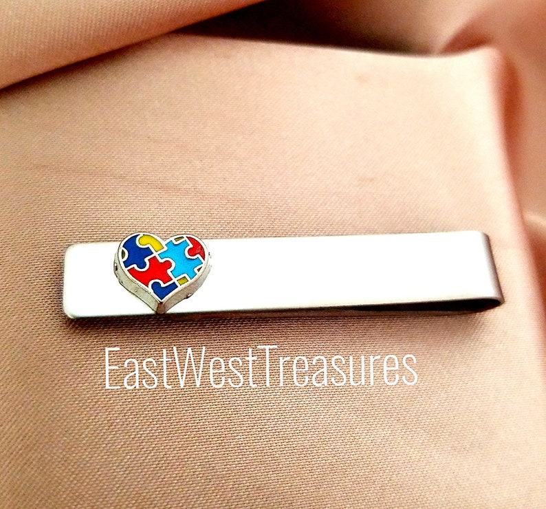 Different not loss Autism suit tie necktie Gift for men-Father/'s day gift for men Autism awareness tie clips bar tack