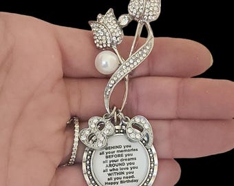 Birthday Gift for Women Turning 80 81 82 83 84 85 86 87 88 89 years old of age,  Personalized with Birthstone