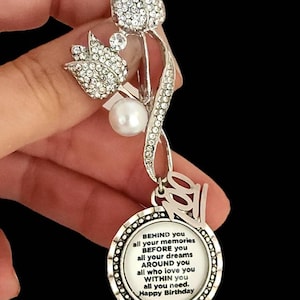 100 year birthday Brooch Pin Gift for Women 100th Birthday Turning 100- Personalized with Birthstone