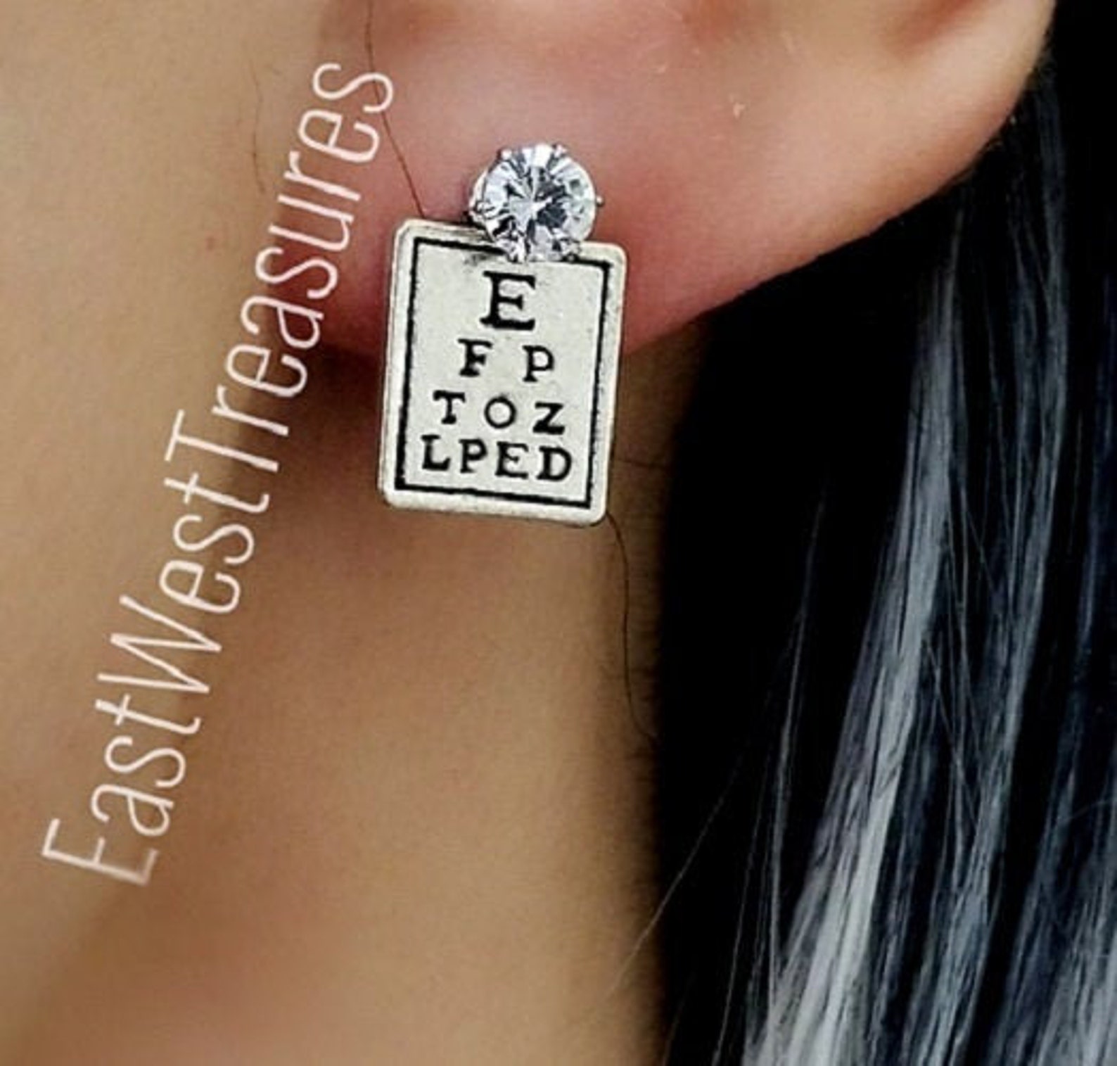 Eyechart Eye Chart Stud Earringseye Doctor Giftsoptometrist Optometry