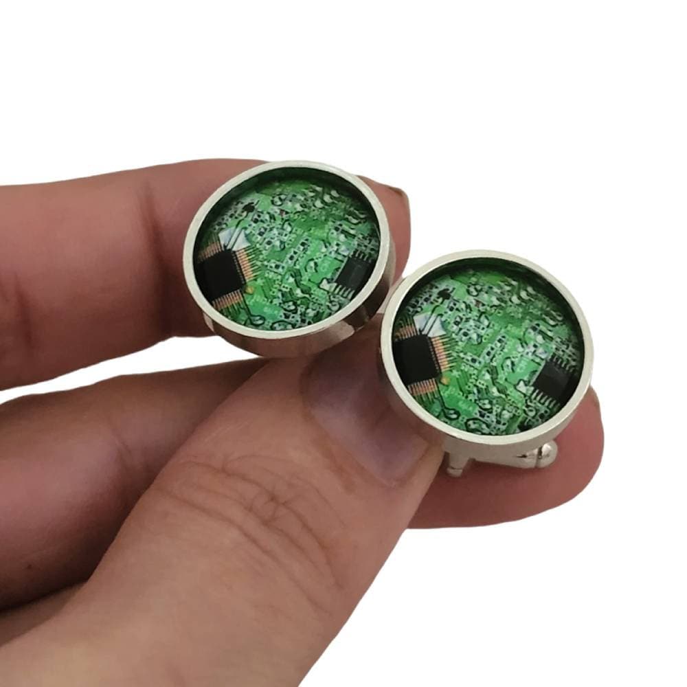 Tech Cufflinks Men's Computer Tech Circuit Board Chip Cufflinks and Lapel Tie Pin ...