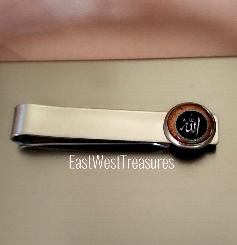 Allah Arabic Muslim Tie Clip Bar-Islamic Arabic Muslim Jewelry gifts for men-Muslim Arabic wedding gift for groom groomsmen Husband