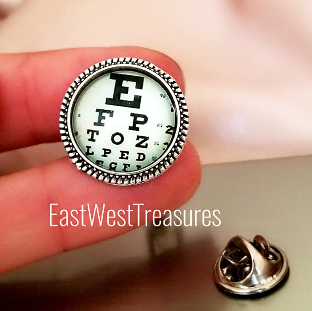 Optometry Pinstie Pin Optician Eye Chart Lapel Tie Suit Jacket Hijab Pin Brooch for Men Women