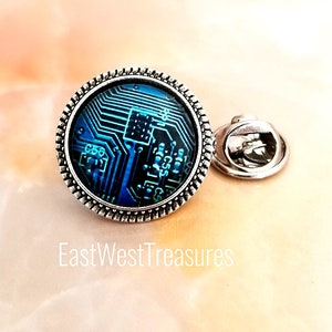 Computer Circuit Board Lapel Tie Pin Brooch-Computer programmer IT tech Geek suit tie jacket Hijab Scarf Lapel Pin for women men