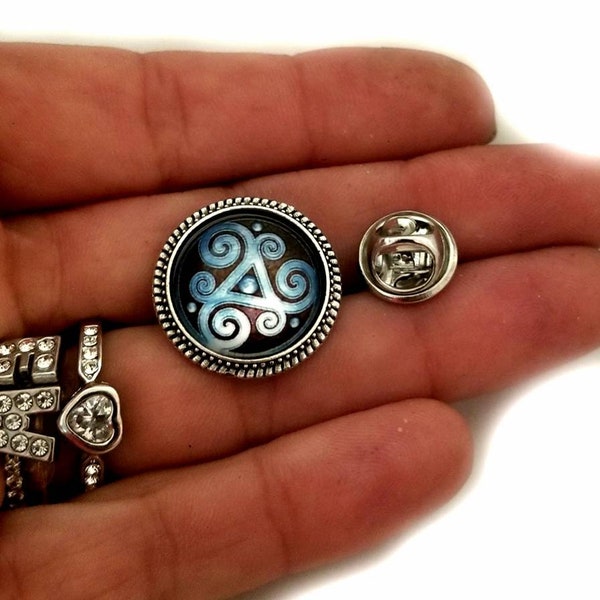 Celtic Celtic Triskele Triple Spiral Tribal Lapel Tie pin tack Brooch, Cufflinks, Nordic Viking Warrior Shield For Men Him