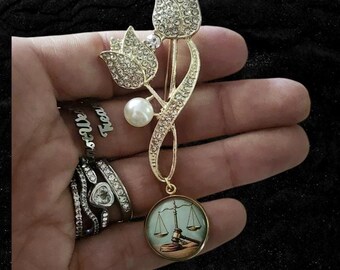 Scales Of Justice Gold Lapel Pin - Perfect Lawyer Gift By PinMart