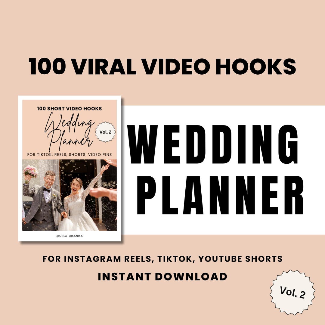 100 Viral Video Hooks | Wedding Planner Vol.2 | Instagram Reels, Tiktok ...