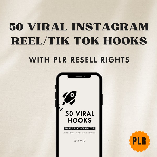 50 Viral Hooks Reels | Digital Marketing Guide | Resell Rights | PLR | Done For You | DFY | Passive Income | Digital product