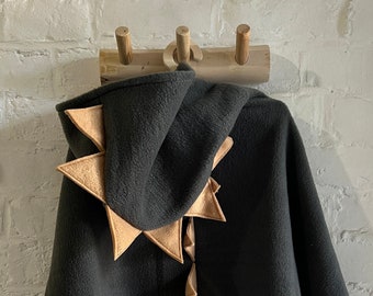 ATELIER LOU-ISA kleuter draken cape - grijs taupe - beige