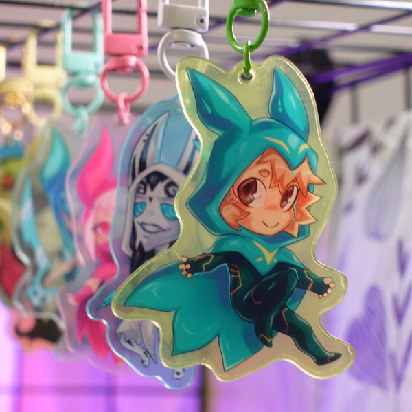 Porte-clés Charms Personnages Wakfu | Acrylique coloré double face | Yugo, Amalia, Percidal, Evangelyne, Adamai, Nox, Qilby, Echo, Oropo, Nora