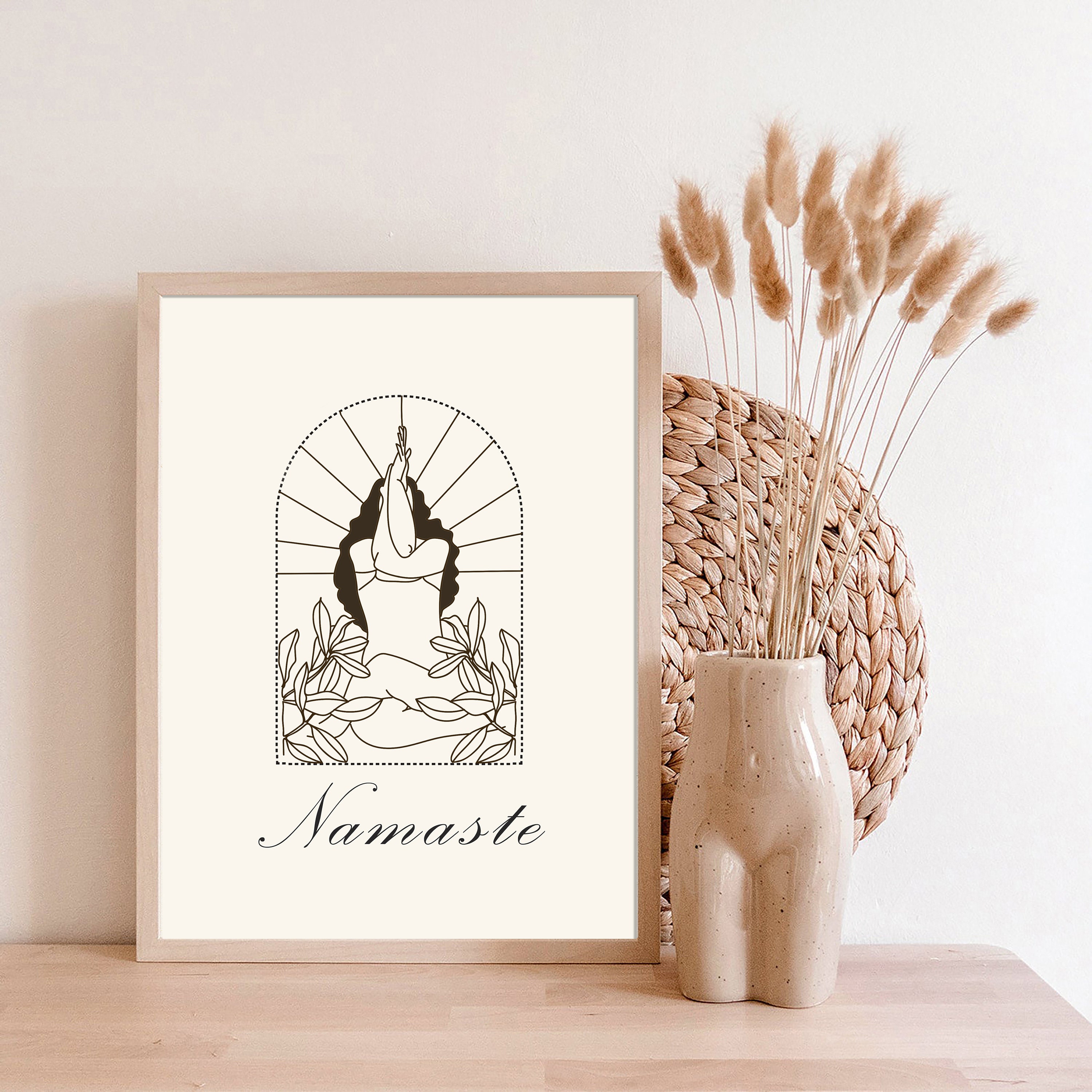 Namaste wall art spiritual decor Namaste artwork yoga | Etsy