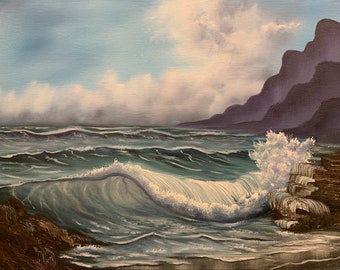 Plage isolée inspirée de Bob Ross®