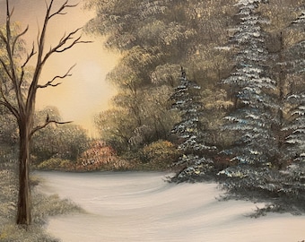 Aube tranquille inspirée de Bob Ross®