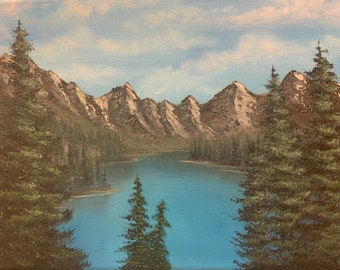 Moraine Lake "Una gemma turchese" 9"x12" olio su tela
