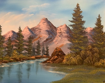 Montagna viola ispirata a Bob Ross®