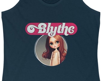 Blythe Doll Lovers Collectors Women&#39;s Racerback Tank Top Shirt Doll Image Fashion Clothes ICY Blythe Vintage Logo and Decorations