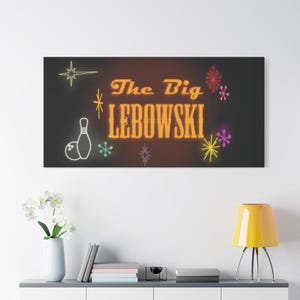 The Big Lebowski Canvas Wall Art The Dude Bowling Movie Fan Gift Decor, Home Theater Decoration, Gift for Film Lovers, Retro Vibe