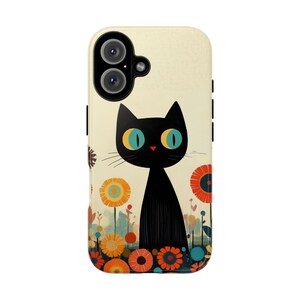 Cat Phone Case iPhone, Samsung, Google Tough Cover Cases Cats Animal Lover Gift Kitty Illustration UV Protective TPU Covers for Phones