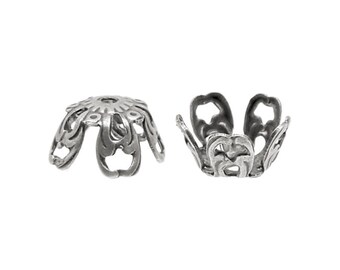 24mm 2PCS Antique Silver Cast Pendants Silver Ox Filigree Findings