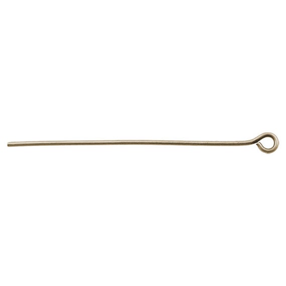 1.5 Inch 21 Gauge Eye Pins, Antique Brass, Pack of 50