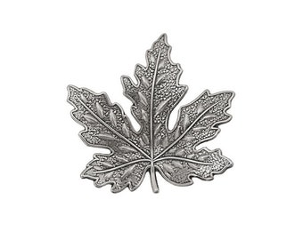 Medium Antiqued Silver Maple Leaf Stampings - 2 Pieces - Antique Silver Ox - Vintage Style Jewelry Making Supplies - Made in the USA