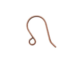 Antiqued Copper-plated Brass Nickel Free Earring Hooks, 10 or 100 Pieces Larger Size Shepherd French Hook Ear Wires