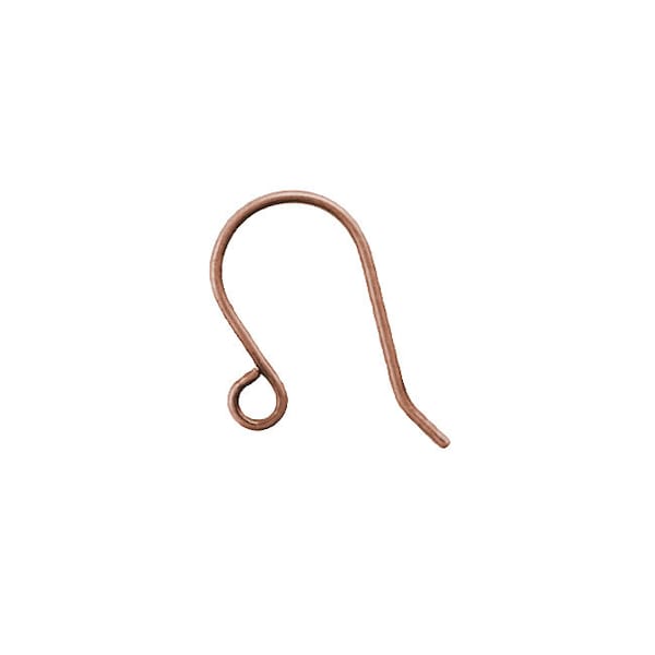 Antiqued Copper-plated Brass Nickel Free Earring Hooks, 10 or 100 Pieces Larger Size Shepherd French Hook Ear Wires