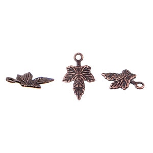 100 Kleine AhornBlatt Charms, antik kupfer plattiertes Messing, bleifrei und nickelfrei, 10x7mm