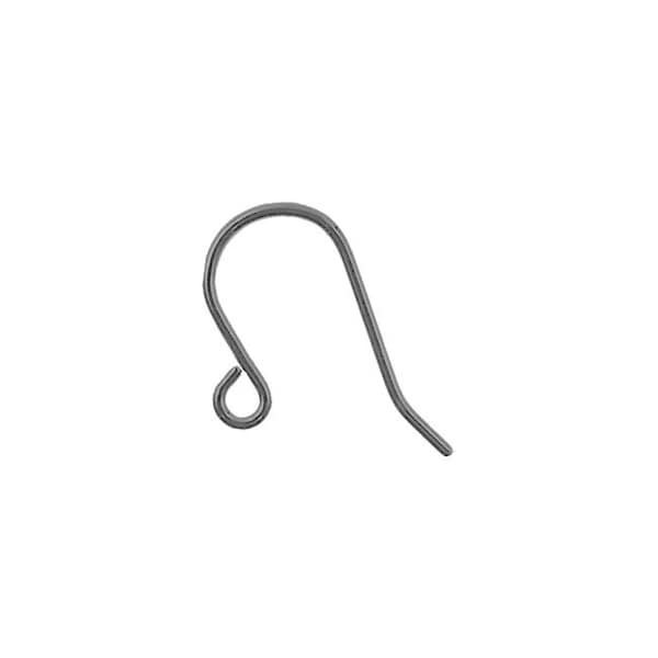 Gunmetal Plated Brass Nickel Free Earring Hooks - 10 Pieces - 5 Pairs - Shepherd French Hook Ear Wires