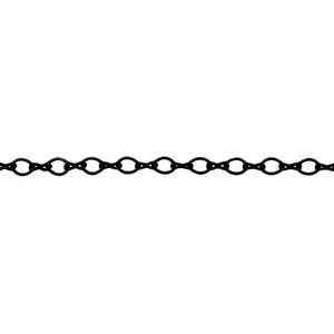 Matte Black Soldered Cable Chain, Nickel Free Infinity Link Figure 8 and Round Oval, Jewelry Making Chain with Petite Soldered Links image 3