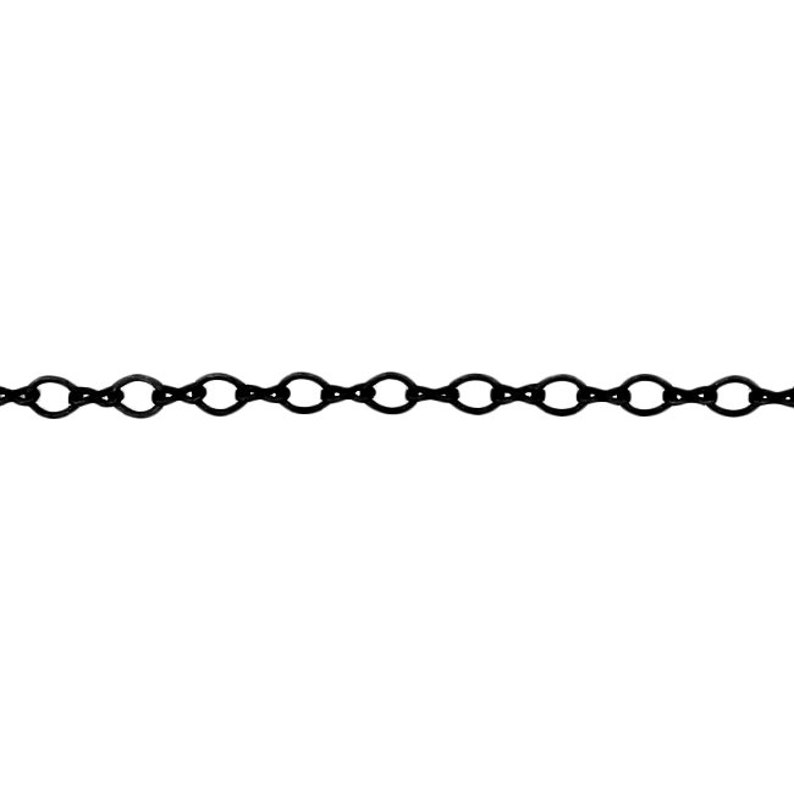 Matte Black Soldered Cable Chain, Nickel Free Infinity Link Figure 8 and Round Oval, Jewelry Making Chain with Petite Soldered Links image 3