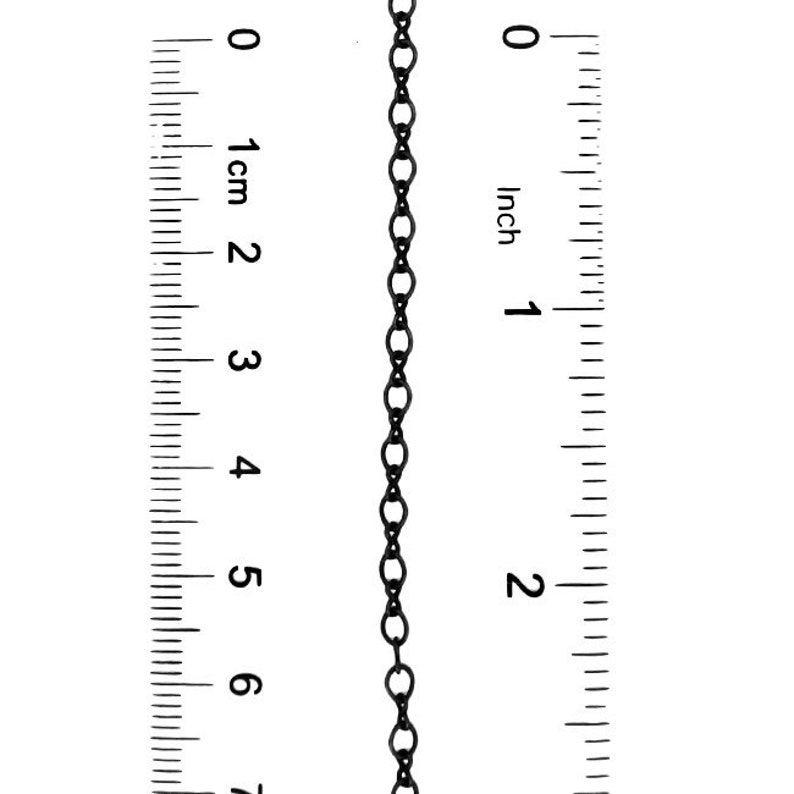 Matte Black Soldered Cable Chain, Nickel Free Infinity Link Figure 8 and Round Oval, Jewelry Making Chain with Petite Soldered Links image 4