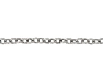 Antiqued Silver Plated Brass Small Soldered Cable Chain - Jewelry Making Chain with Petite Round Soldered Links