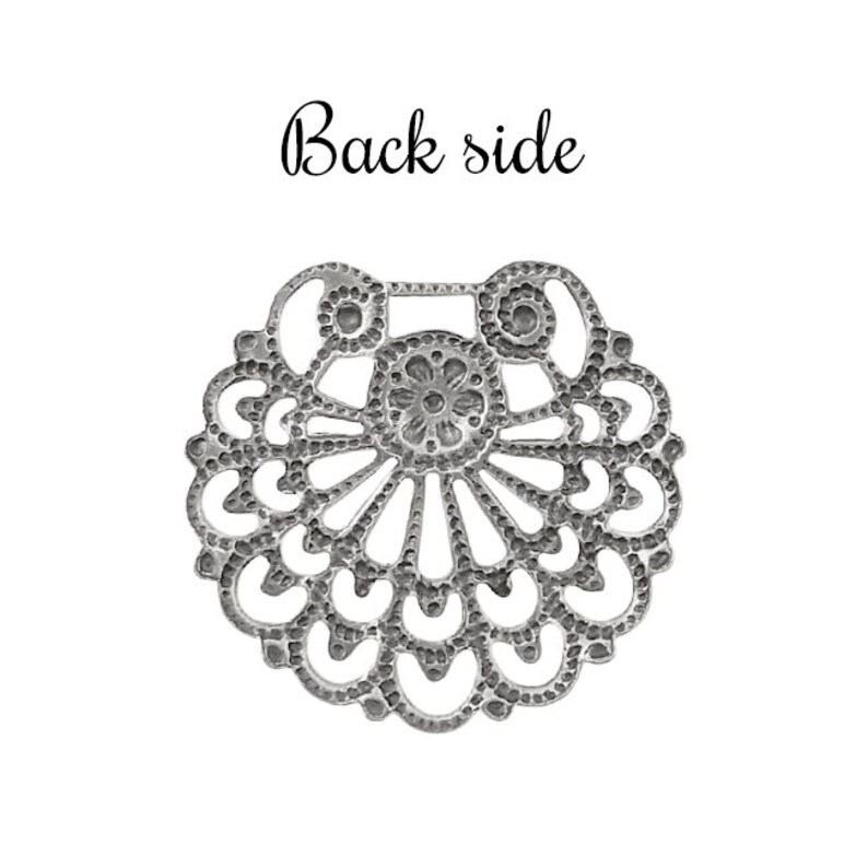 2 Pieces European Made Antiqued Silver Plated Brass for Vintage Style Jewelry Making Supplies Fan Shell Shaped Filigree