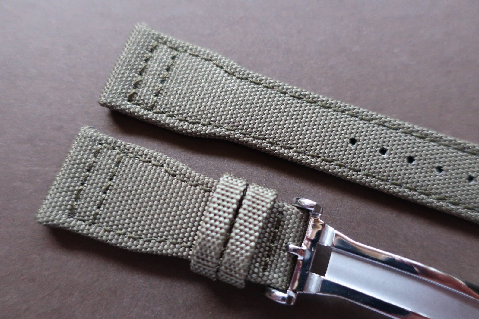 Strap in 22mm Green Canvas 22/18mm Deplo IWC Big Pilot Etsy