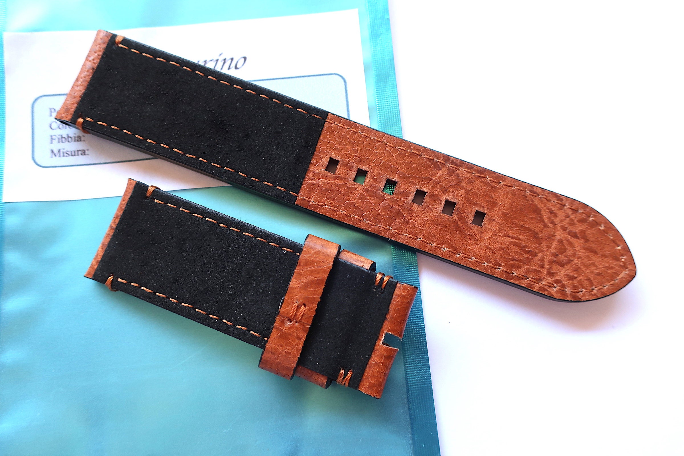 Handmade 23mm Vintage Brown leather Strap 23/23mm Bay Tudor Etsy