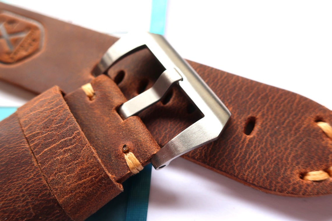 Handmade Vintage Brown Leather strap in 26mm 26/26mm With Etsy