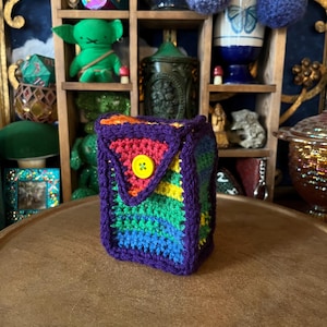 Caja de 60 cartas tejidas a crochet de colores