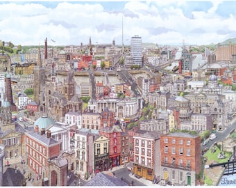 Dublin Cityscape , Limited Edition Print, Signed and Numbered