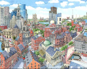 Boston Cityscape Print – Limited Edition , Signed and Numbered