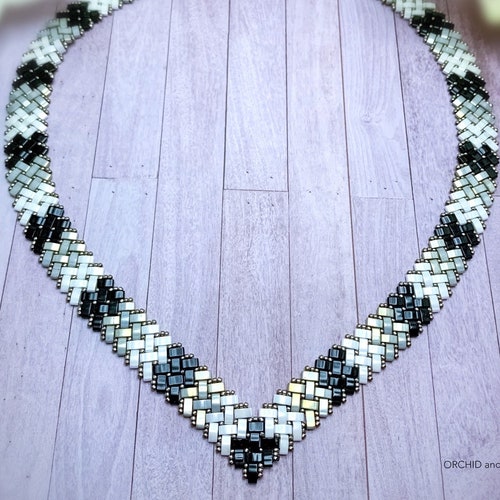 Beading Pattern Half Tila Herringbone Bracelet Vertical Etsy