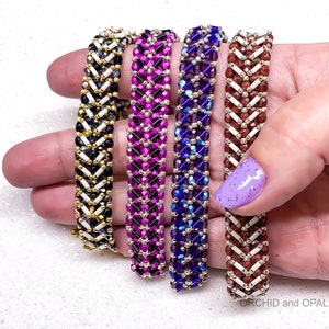 Beading Pattern - Laces Out Bugle Bead Bracelet PDF Download
